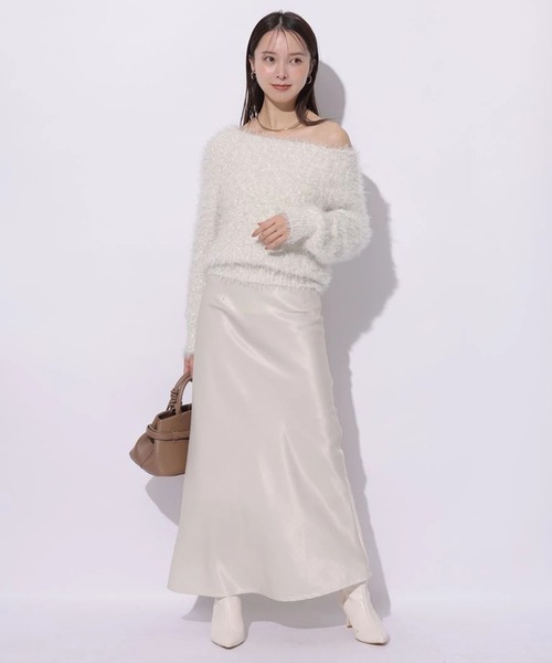 Mystrada（マイストラーダ）の「キラふわオフショルニット（ニット/セーター・レディース・ミント/チャコールグレー/ホワイト/ピンク・38）」の16枚目の写真