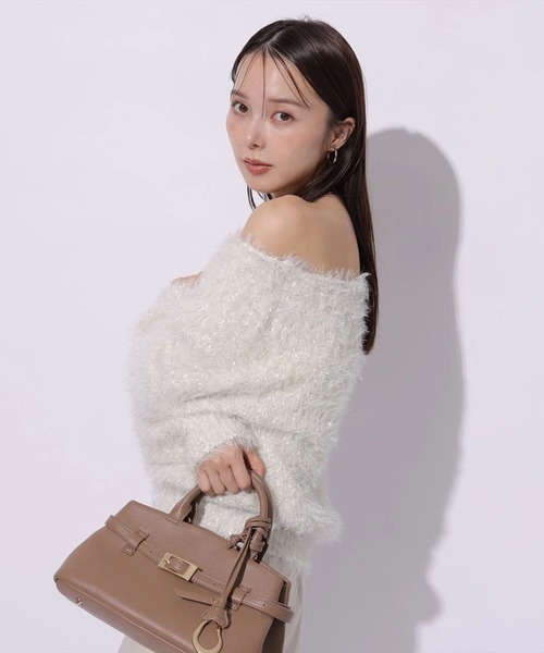 Mystrada（マイストラーダ）の「キラふわオフショルニット（ニット/セーター・レディース・ミント/チャコールグレー/ホワイト/ピンク・38）」の15枚目の写真