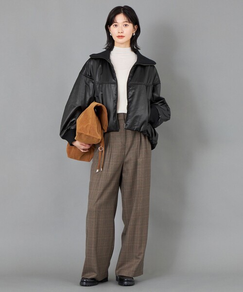 CAST:（キャストコロン）の「【CAST COLON】ツータックチェックイージーパンツ（その他パンツ・レディース・グレー/ベージュ・S/M）」の5枚目の写真