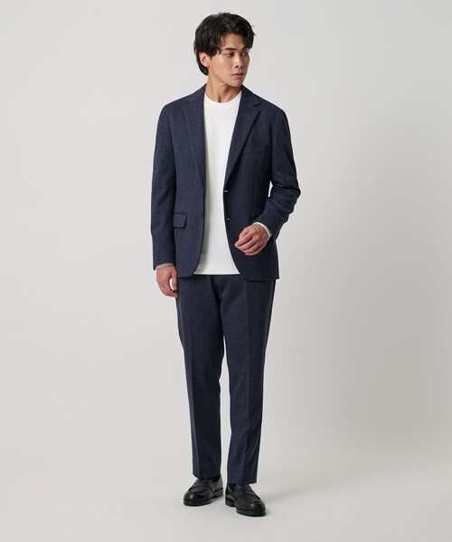 A DAY IN THE LIFE UNITED ARROWS(アデイインザライフユナイテッドアローズ)の「メランジ ジャージーチェック 2ボタン ジャケット-セットアップ対応-<A DAY IN THE LIFE>(テーラードジャケット・メンズ・ダークグレー/モカ/ネイビー・M/L/S/XL)」の4枚目の写真