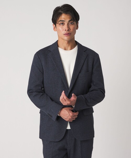 A DAY IN THE LIFE UNITED ARROWS(アデイインザライフユナイテッドアローズ)の「メランジ ジャージーチェック 2ボタン ジャケット-セットアップ対応-<A DAY IN THE LIFE>(テーラードジャケット・メンズ・ダークグレー/モカ/ネイビー・M/L/S/XL)」の6枚目の写真