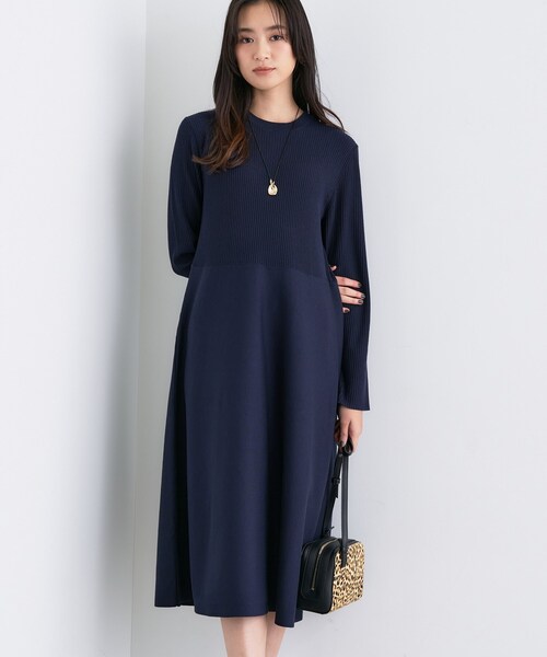 ◇【洗える／きれいめ】フレアニットワンピース（ワンピース）｜INDIVI