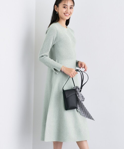 ◇【洗える／きれいめ】フレアニットワンピース（ワンピース）｜INDIVI