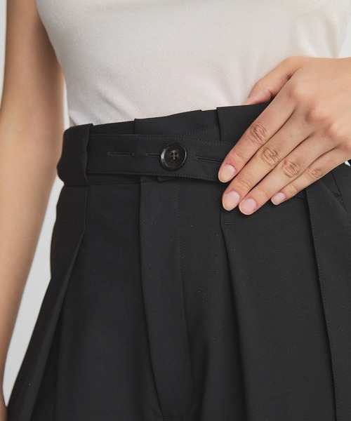 CITY TOKYO（シティトウキョウ）の「Softline Belt Pants/ソフトラインベルトパンツ/ワイドパンツ（その他パンツ・レディース・ブラック/チャコールグレー・1/2/3）」の5枚目の写真