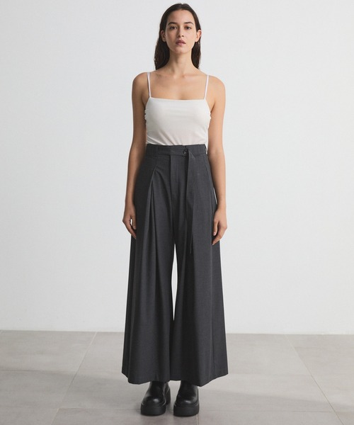 CITY TOKYO（シティトウキョウ）の「Softline Belt Pants/ソフトラインベルトパンツ/ワイドパンツ（その他パンツ・レディース・ブラック/チャコールグレー・1/2/3）」の8枚目の写真