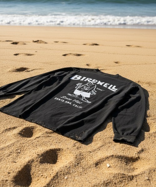 BIRDWELL（バードウェル）の「【BIRDWELL/バードウェル】61 PGM LS T-SHIRT-JP　日本別注　ピグメント加工　バックプリント　ブランドロゴ　ロンT（Tシャツ/カットソー・メンズ・グレー/ブルー・X-LARGE/LARGE/MEDIUM/SMALL）」の3枚目の写真