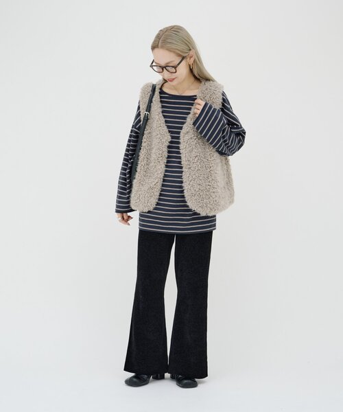 CIAOPANIC TYPY（チャオパニックティピー）の「【PON企画】スタイルアップモールニットフレアパンツ（その他パンツ・レディース・グレー/グレー系その他/ブラック/ブラウン/バーガンディー・SMALL/MEDIUM/LARGE）」の9枚目の写真