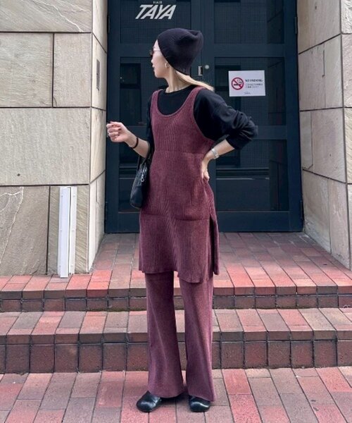 CIAOPANIC TYPY（チャオパニックティピー）の「【PON企画】スタイルアップモールニットフレアパンツ（その他パンツ・レディース・グレー/グレー系その他/ブラック/ブラウン/バーガンディー・SMALL/MEDIUM/LARGE）」の12枚目の写真