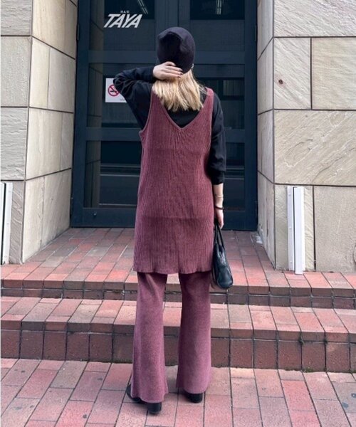 CIAOPANIC TYPY（チャオパニックティピー）の「【PON企画】スタイルアップモールニットフレアパンツ（その他パンツ・レディース・グレー/グレー系その他/ブラック/ブラウン/バーガンディー・SMALL/MEDIUM/LARGE）」の14枚目の写真