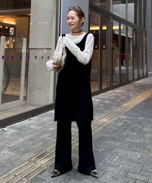 CIAOPANIC TYPY（チャオパニックティピー）の「【PON企画】スタイルアップモールニットフレアパンツ（その他パンツ・レディース・グレー/グレー系その他/ブラック/ブラウン/バーガンディー・SMALL/MEDIUM/LARGE）」の20枚目の写真