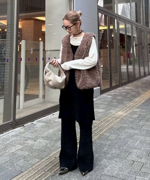 CIAOPANIC TYPY（チャオパニックティピー）の「【PON企画】スタイルアップモールニットフレアパンツ（その他パンツ・レディース・グレー/グレー系その他/ブラック/ブラウン/バーガンディー・SMALL/MEDIUM/LARGE）」の22枚目の写真