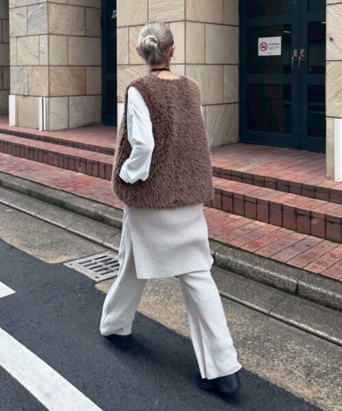 セール】【PON企画】スタイルアップモールニットフレアパンツ（その他