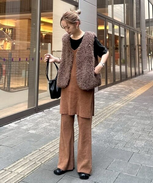 セール】【PON企画】スタイルアップモールニットフレアパンツ（その他