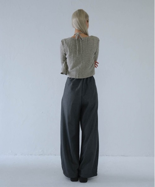 Uenui（ウニュイ）の「ribbed ruched cami & cardigan set（カーディガン/ボレロ・レディース・グレー/ネイビー/ピンク・FREE）」の18枚目の写真