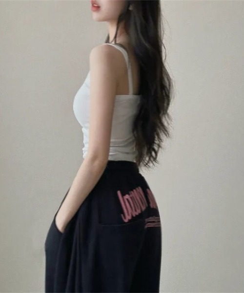 ViViDAY（ビビデー）の「【裏起毛】バックプリントスウェットパンツ（スウェットパンツ・レディース・グレー/ブラック・M）」の7枚目の写真