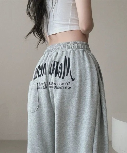 ViViDAY（ビビデー）の「【裏起毛】バックプリントスウェットパンツ（スウェットパンツ・レディース・グレー/ブラック・M）」の8枚目の写真