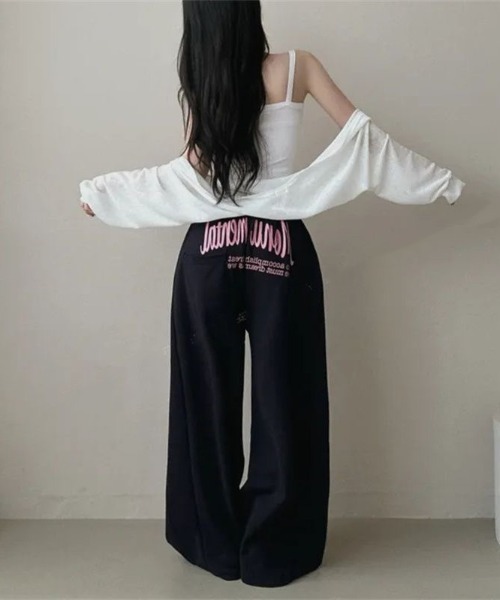 ViViDAY（ビビデー）の「【裏起毛】バックプリントスウェットパンツ（スウェットパンツ・レディース・グレー/ブラック・M）」の11枚目の写真