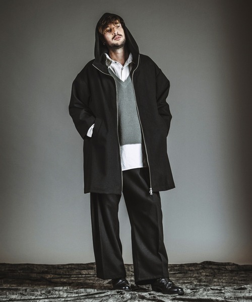 NO ID.（ノーアイディ）の「【NO ID.】Docking Knit Big Shirt / ドッキング ニット ビッグ シャツ（シャツ/ブラウス・メンズ・ブラック/ホワイト・ONE SIZE）」の18枚目の写真