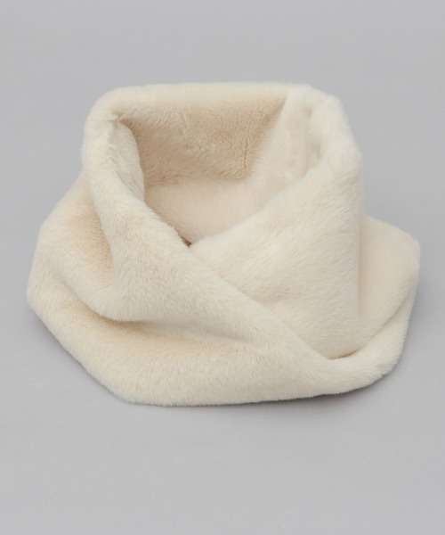 A.M.S.（エーエムエス）の「ソフトタッチ フェイクファー スヌード（ネックウォーマー/スヌード・レディース・チャコール/ベージュ/グレー/アイボリー・FREE）」の22枚目の写真