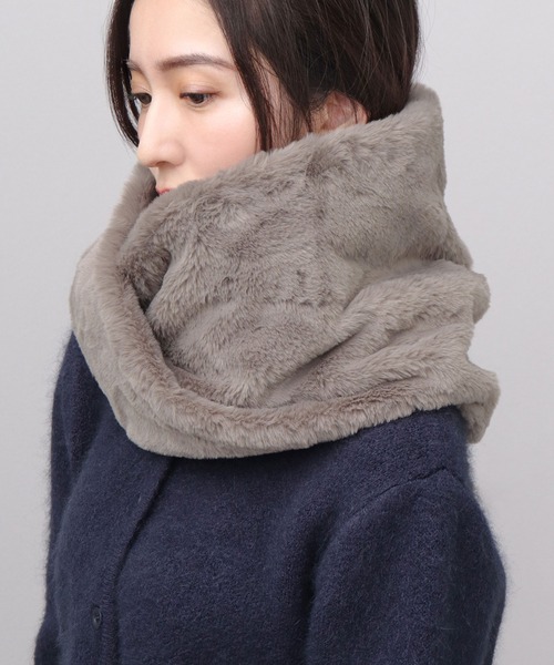 A.M.S.（エーエムエス）の「ソフトタッチ フェイクファー スヌード（ネックウォーマー/スヌード・レディース・チャコール/ベージュ/グレー/アイボリー・FREE）」の20枚目の写真