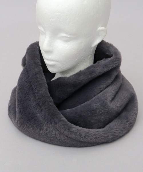 A.M.S.（エーエムエス）の「ソフトタッチ フェイクファー スヌード（ネックウォーマー/スヌード・レディース・チャコール/ベージュ/グレー/アイボリー・FREE）」の14枚目の写真