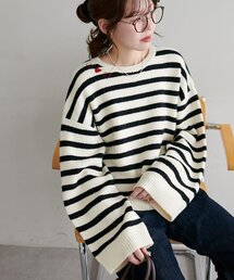 【WEB限定】首元ハート刺繍ニット