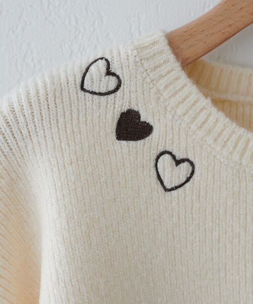 WEB限定】首元ハート刺繍ニット（ニット/セーター）｜DISCOAT（ディス