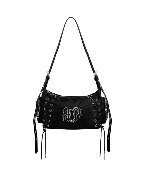 BLACKPURPLE(ブラックパープル)の「グローコルセットバッグ Glow Corset Bag_BLACK(ショルダーバッグ・レディース・ブラック・FREE)」の1枚目の写真