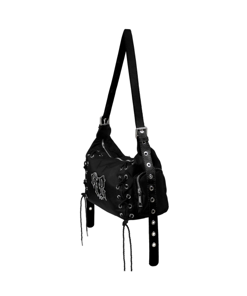 BLACKPURPLE(ブラックパープル)の「グローコルセットバッグ Glow Corset Bag_BLACK(ショルダーバッグ・レディース・ブラック・FREE)」の2枚目の写真