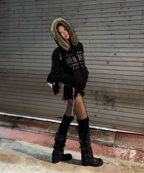 BLACKPURPLE(ブラックパープル)の「グローコルセットバッグ Glow Corset Bag_BLACK(ショルダーバッグ・レディース・ブラック・FREE)」の6枚目の写真