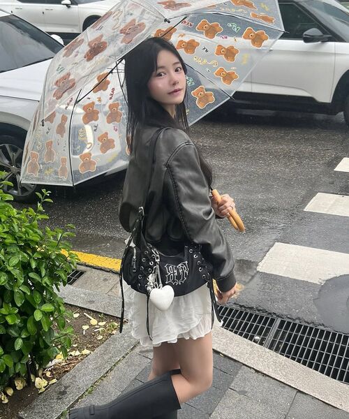 BLACKPURPLE(ブラックパープル)の「グローコルセットバッグ Glow Corset Bag_BLACK(ショルダーバッグ・レディース・ブラック・FREE)」の14枚目の写真
