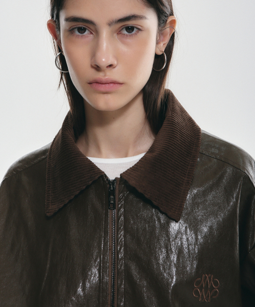 NICK&NICOLE(ニックアンドニコール)の「NICOLE OVER FIT LEATHER JUMPER_BROWN(ライダースジャケット・レディース・その他・FREE)」の2枚目の写真