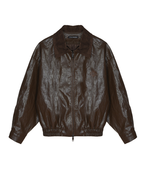 NICK&NICOLE(ニックアンドニコール)の「NICOLE OVER FIT LEATHER JUMPER_BROWN(ライダースジャケット・レディース・その他・FREE)」の4枚目の写真