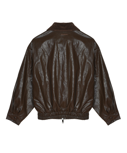 NICK&NICOLE(ニックアンドニコール)の「NICOLE OVER FIT LEATHER JUMPER_BROWN(ライダースジャケット・レディース・その他・FREE)」の5枚目の写真