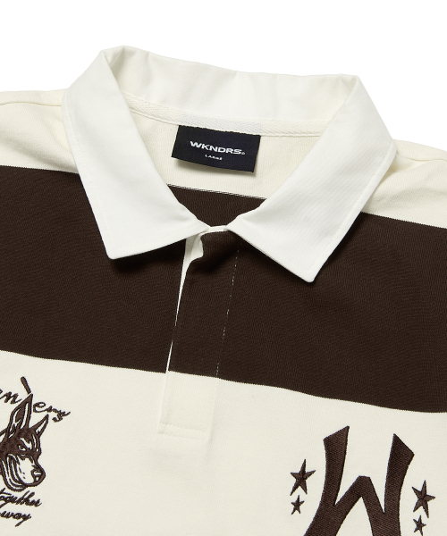 WKNDRS（ウィーキャンドース）の「BOUTIQUE RUGBY PIQUE (BROWN)（Tシャツ/カットソー・レディース・その他・LARGE/X-LARGE/MEDIUM）」の3枚目の写真
