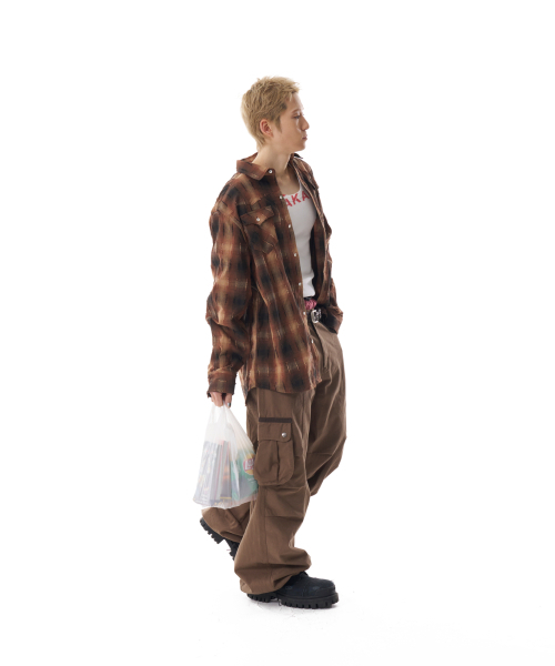 AAKAM(アーカム)の「Knee Pin-tuck Contrast Cargo Pants (Brown)(その他パンツ・レディース・その他・1/2)」の10枚目の写真