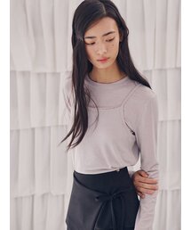 ポリンビスチェレイヤードTシャツ_グレー