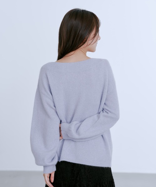 フォックスアンゴラ2wayネックニット 【低身長・小柄女性】（ニット