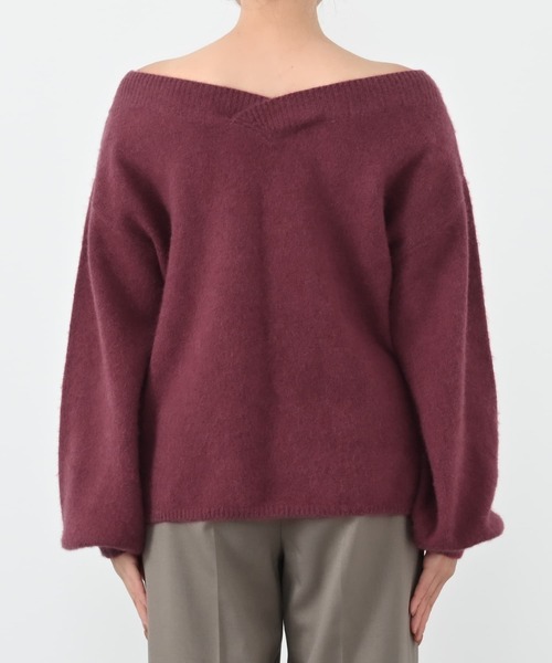 フォックスアンゴラ2wayネックニット 【低身長・小柄女性】（ニット