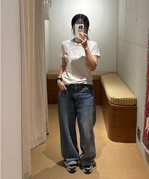 Kijun(キジュン)の「Scratched Wide Jeans Charcoal Brown(デニムパンツ・レディース・その他・LARGE/SMALL/MEDIUM)」の5枚目の写真