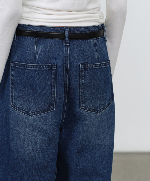 MUSINSA STANDARD WOMAN（ムシンサスタンダードウーマン）の「ウィメンズディープタックエクストラワイドデニムパンツ[ミディアムインディゴ]（デニムパンツ・レディース・その他・30/24/25/26/27/28/29）」の7枚目の写真