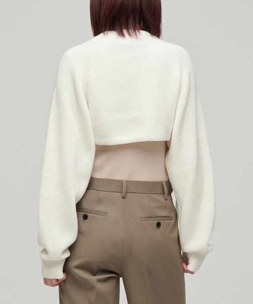 MUSINSA STANDARD WOMAN（ムシンサスタンダードウーマン）の「ウィメンズボレロニットトップ[クリーム]（ニット/セーター・レディース・その他・SMALL/MEDIUM）」の2枚目の写真