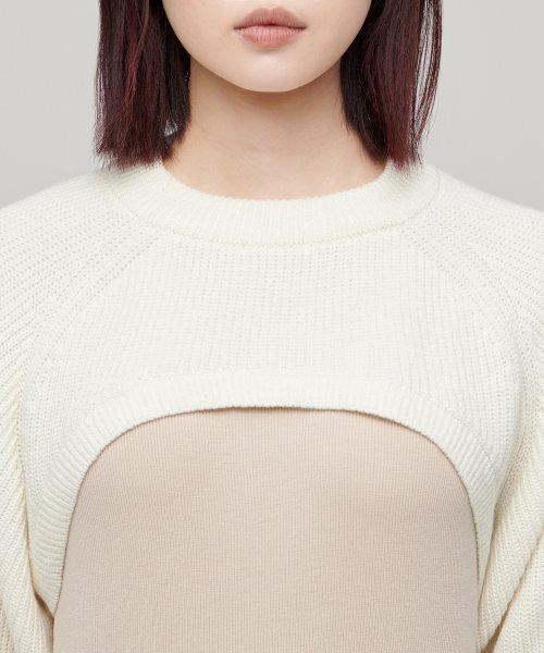 MUSINSA STANDARD WOMAN（ムシンサスタンダードウーマン）の「ウィメンズボレロニットトップ[クリーム]（ニット/セーター・レディース・その他・SMALL/MEDIUM）」の3枚目の写真