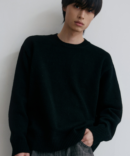 NODU（ノードユー）の「フォーマルベーシックラウンドニット[ブラック]（ニット/セーター・メンズ・その他・MEDIUM/LARGE）」の2枚目の写真