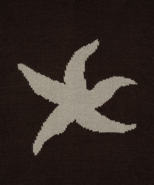 THECOLDESTMOMENT(ザコールデストモーメント)の「TCM starfish logo knit hoodie (brown)(ニット/セーター・レディース・その他・SMALL/MEDIUM/LARGE)」の5枚目の写真