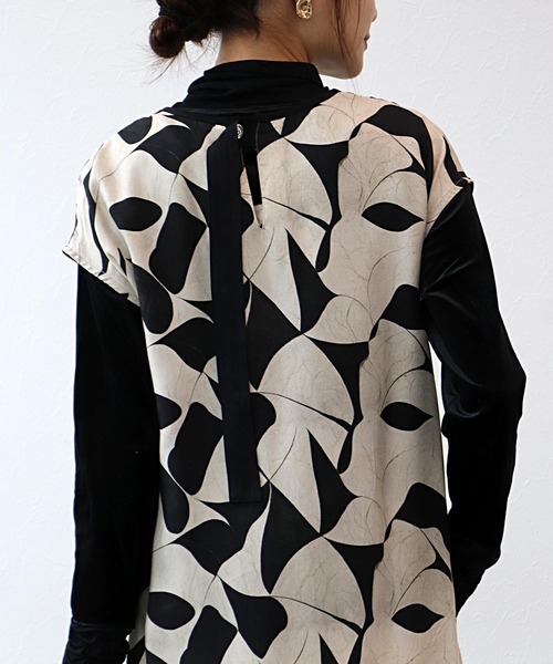 Jines（ジネス）の「プリントノースリワンピース（ワンピース・レディース・ベージュ・38）」の7枚目の写真