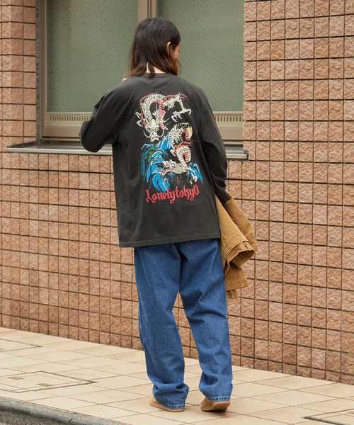 LONELY/論理（ロンリー）の「LONELY(論理)/ロンリー"ORIENTAL龍" HEAVY OZ LONG SLEEVE 6.6OZ ベビーウェイト ロンT（Tシャツ/カットソー・メンズ・ホワイト/ブラック・L/XL/XXL）」の22枚目の写真