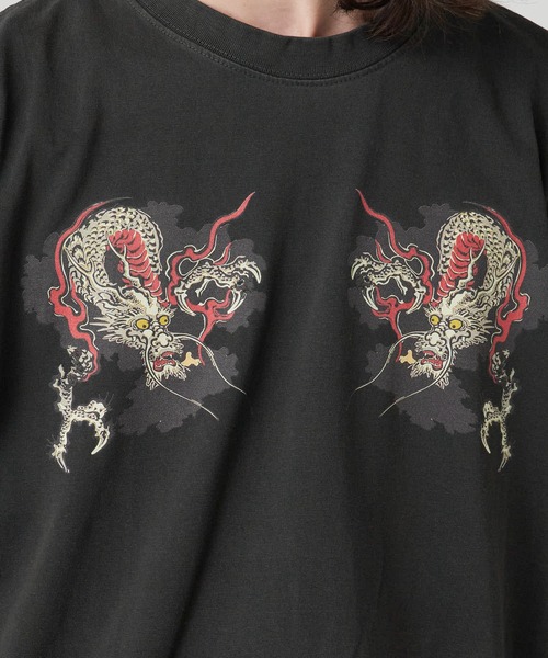 LONELY/論理（ロンリー）の「LONELY(論理)/ロンリー"ORIENTAL龍" HEAVY OZ LONG SLEEVE 6.6OZ ベビーウェイト ロンT（Tシャツ/カットソー・メンズ・ホワイト/ブラック・L/XL/XXL）」の7枚目の写真