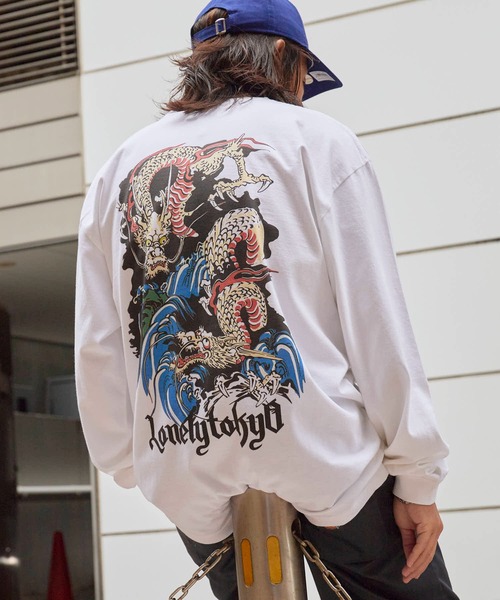 LONELY/論理（ロンリー）の「LONELY(論理)/ロンリー"ORIENTAL龍" HEAVY OZ LONG SLEEVE 6.6OZ ベビーウェイト ロンT（Tシャツ/カットソー・メンズ・ホワイト/ブラック・L/XL/XXL）」の17枚目の写真