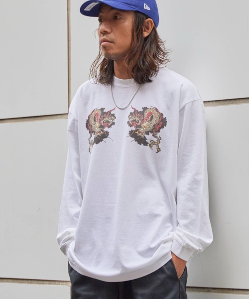 LONELY/論理（ロンリー）の「LONELY(論理)/ロンリー"ORIENTAL龍" HEAVY OZ LONG SLEEVE 6.6OZ ベビーウェイト ロンT（Tシャツ/カットソー・メンズ・ホワイト/ブラック・L/XL/XXL）」の16枚目の写真